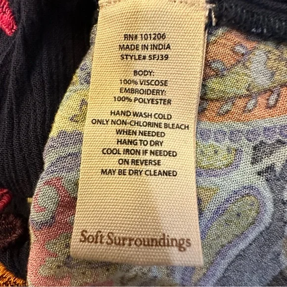 Soft Surroundings Button Up Long Sleeve Womens Size 1X Floral Blouse - Picture 8 of 9